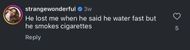 Comment from Hiphop-N-Hope's account where the rockstar revealed his minimalistic and shocking diet. (Image via Instagram/@hiphopnmore)
